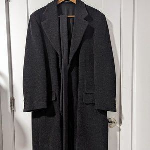 Vintage Italian Wool Coat LONG "Redaelli" size 38/40 dark grey